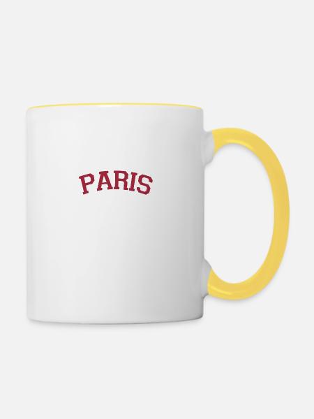 Paris - Tasse zweifarbig - Weiß/Gelb