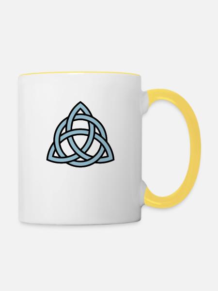triquetra - Tasse zweifarbig - Weiß/Gelb