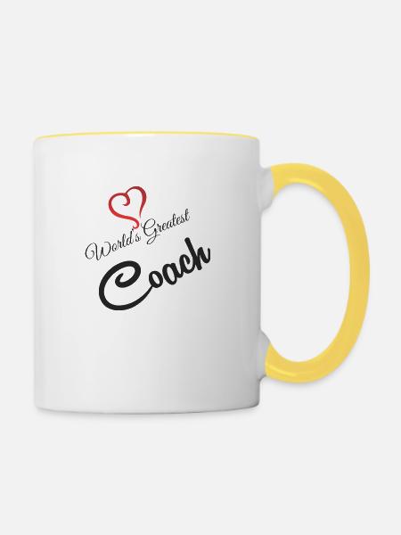 WORLD GREATEST COACH - Tasse zweifarbig - Weiß/Gelb