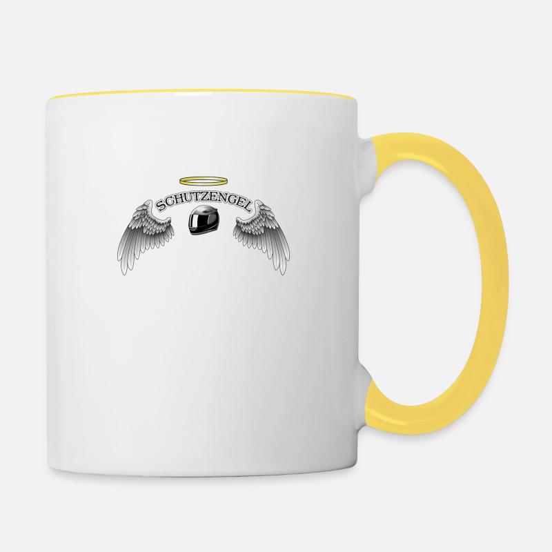 ICH BIN DEIN SCHUTZENGEL - Tasse zweifarbig - Weiß/Gelb
