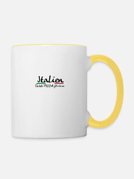 Italien - Tasse zweifarbig - Weiß/Gelb