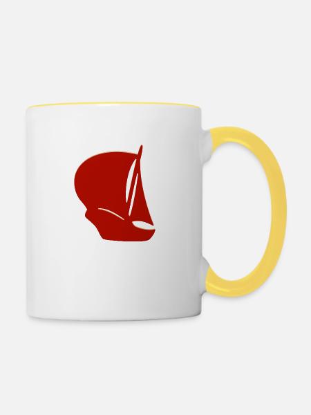 Piraten Segelschiff - Tasse zweifarbig - Weiß/Gelb