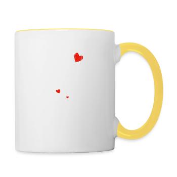 Aimez-vous maman ours - Mug contrasté - blanc/jaune - Droite