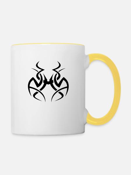 Tribal 1 - Tasse zweifarbig - Weiß/Gelb