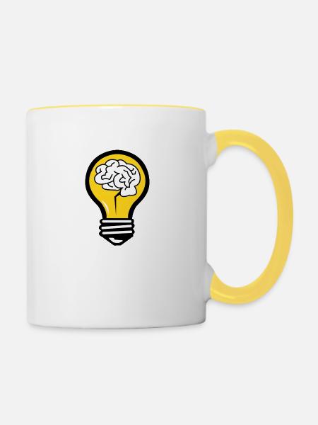 Superhirn - Tasse zweifarbig - Weiß/Gelb