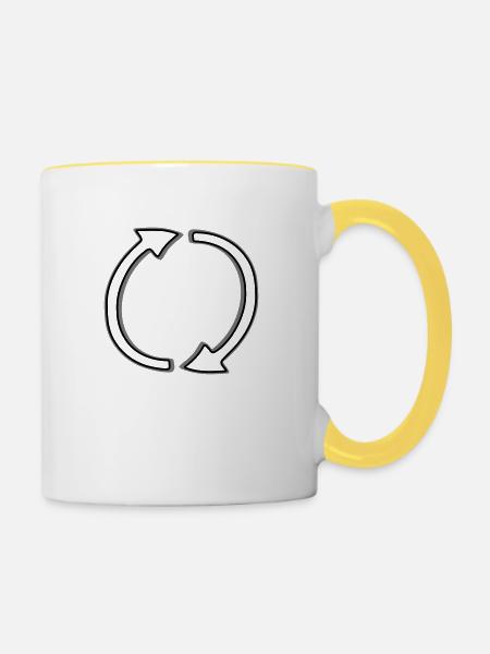 Pfeile - Tasse zweifarbig - Weiß/Gelb
