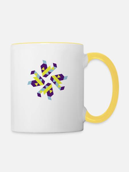 geometry - Tasse zweifarbig - Weiß/Gelb