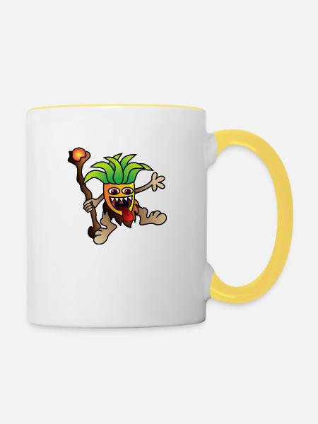 Shamane - Tasse zweifarbig - Weiß/Gelb