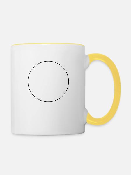 kreis - Tasse zweifarbig - Weiß/Gelb