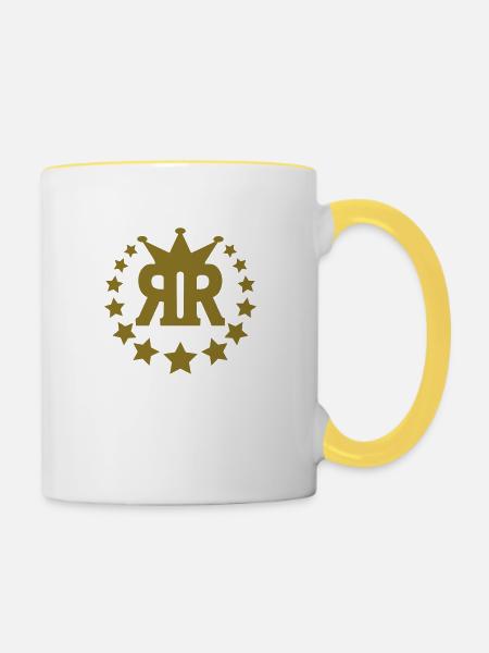 rr_Stern_real - Tasse zweifarbig - Weiß/Gelb