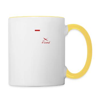 Organise à fond - Mug contrasté - blanc/jaune - Droite
