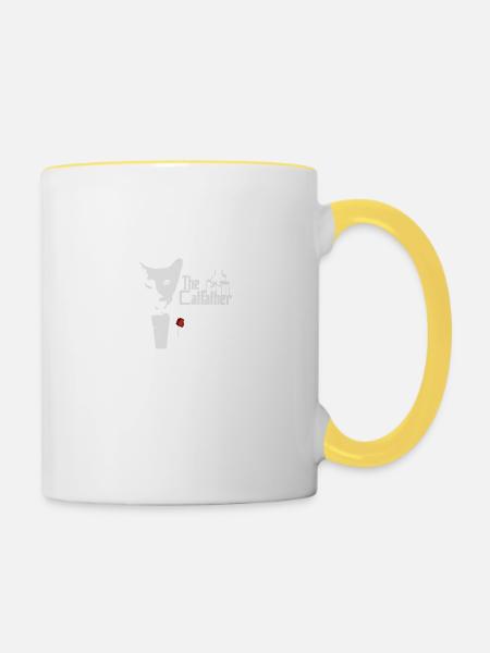The Catfather - Tasse zweifarbig - Weiß/Gelb