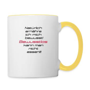 Bewusste Ernährung - Tasse zweifarbig - Weiß/Gelb - Rechts