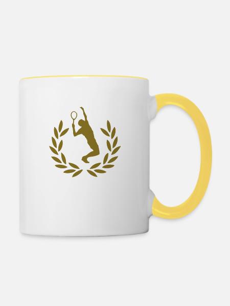 Tennis - Tasse zweifarbig - Weiß/Gelb