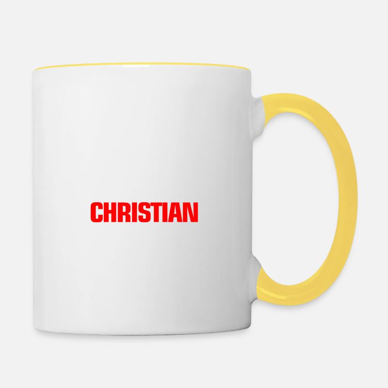 Christian - Contrasting Mug - white/yellow