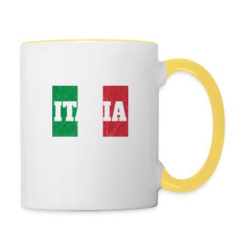 Italia Flag - Italy Shirt - Contrasting Mug - white/yellow - Right