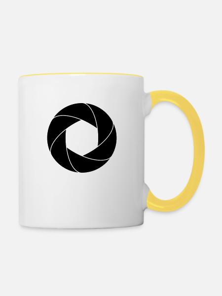 Blende - Tasse zweifarbig - Weiß/Gelb