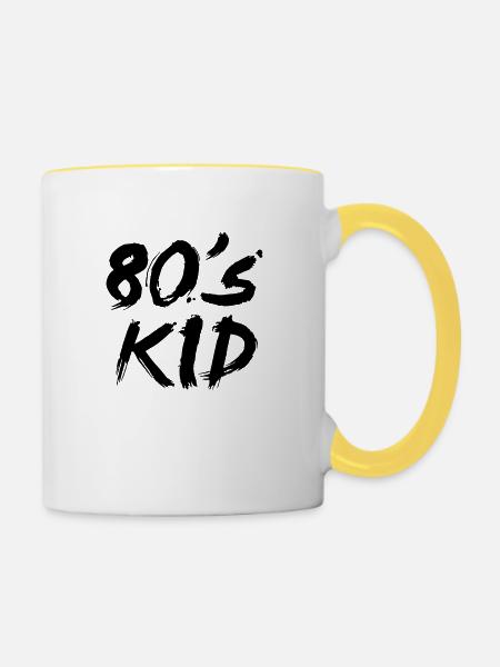 80s kid - Tasse zweifarbig - Weiß/Gelb