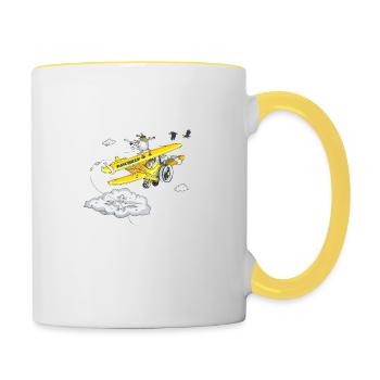 Die Wahrheit über Schafshaare - Tasse zweifarbig - Weiß/Gelb - Rechts