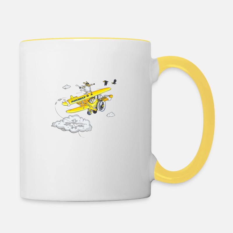 La vérité sur le poil de mouton - Mug contrasté - blanc/jaune