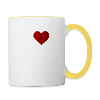 i love my children spruch herz lieben liebe - Tasse zweifarbig - Weiß/Gelb - Rechts