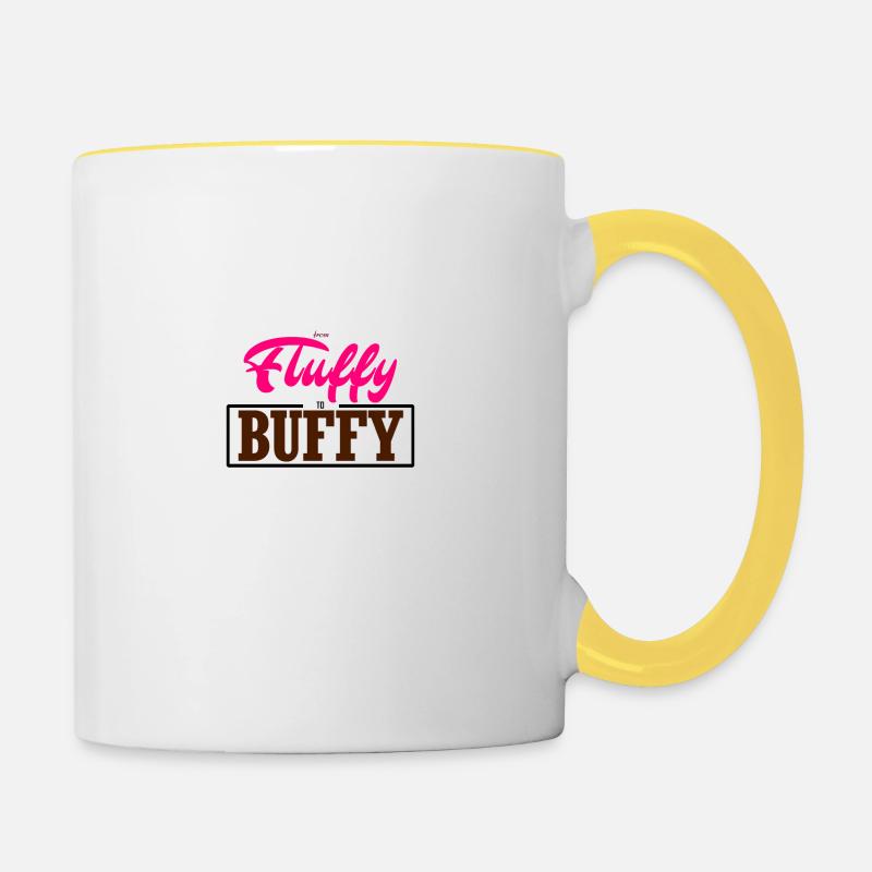 De Fluffy à Buffy - Mug contrasté - blanc/jaune