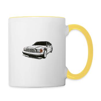 W201 190E Silhouette - Tasse zweifarbig - Weiß/Gelb - Rechts