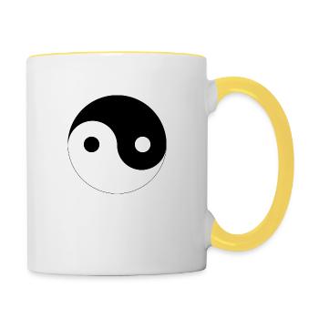 Yin Yang - Tasse zweifarbig - Weiß/Gelb - Rechts
