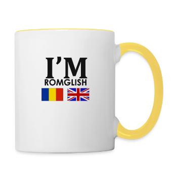 Romanian + English = - Contrasting Mug - white/yellow - Right