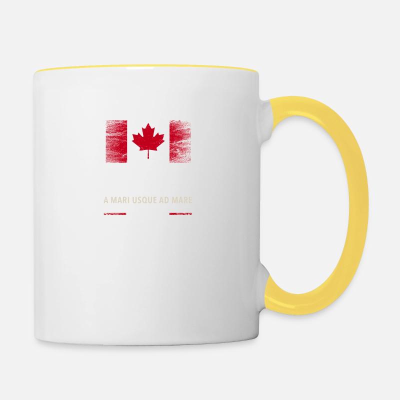 Canada Ottawa Ahornblatt Maple Leaf Kanada Amerika - Tasse zweifarbig - Weiß/Gelb