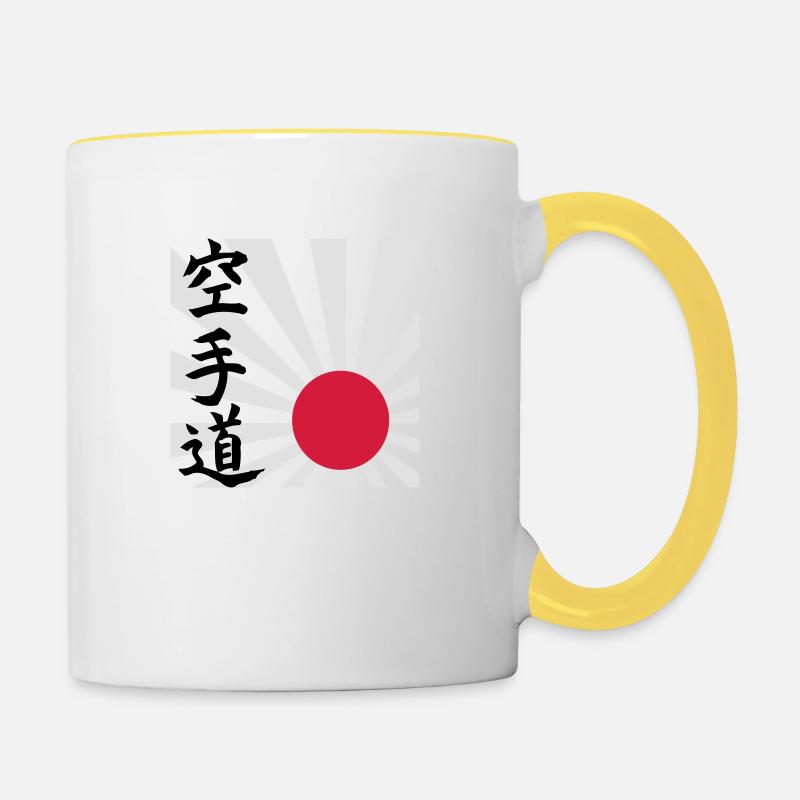 Karate do - Contrasting Mug - white/yellow