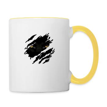 Biest in mir - Tasse zweifarbig - Weiß/Gelb - Rechts
