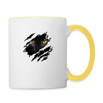 Cat in me - Contrasting Mug - white/yellow - Right