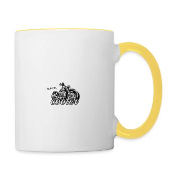 Altenpflege Motorrad Altenpflegerin - Tasse zweifarbig - Weiß/Gelb - Rechts