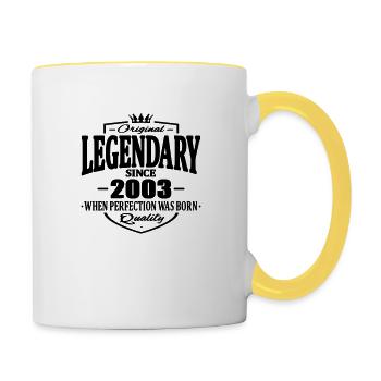 Legendary since 2003 - Contrasting Mug - white/yellow - Right