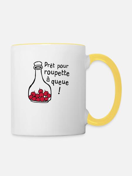 roupette Schwanz - Tasse zweifarbig - Weiß/Gelb