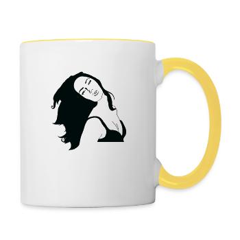 Graffiti Template Style Woman - Contrasting Mug - white/yellow - Right