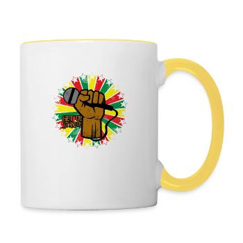 Reggae eu - Contrasting Mug - white/yellow - Right
