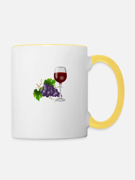 Wein und Wein - Tasse zweifarbig - Weiß/Gelb