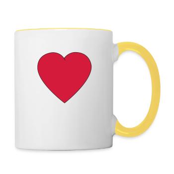 love i - Tasse zweifarbig - Weiß/Gelb - Rechts