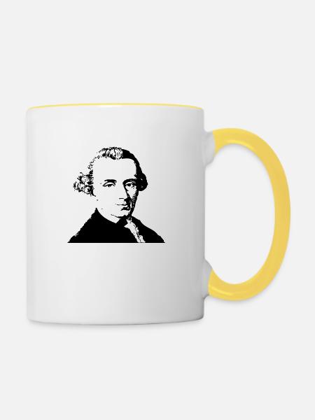 Immanuel Kant 2 - Tasse zweifarbig - Weiß/Gelb