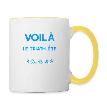 triathlète parfait t-shirt cool - Mug contrasté - blanc/jaune - Droite