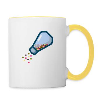 pepper salt pfeffer salz shaker streuer3 - Tasse zweifarbig - Weiß/Gelb - Rechts