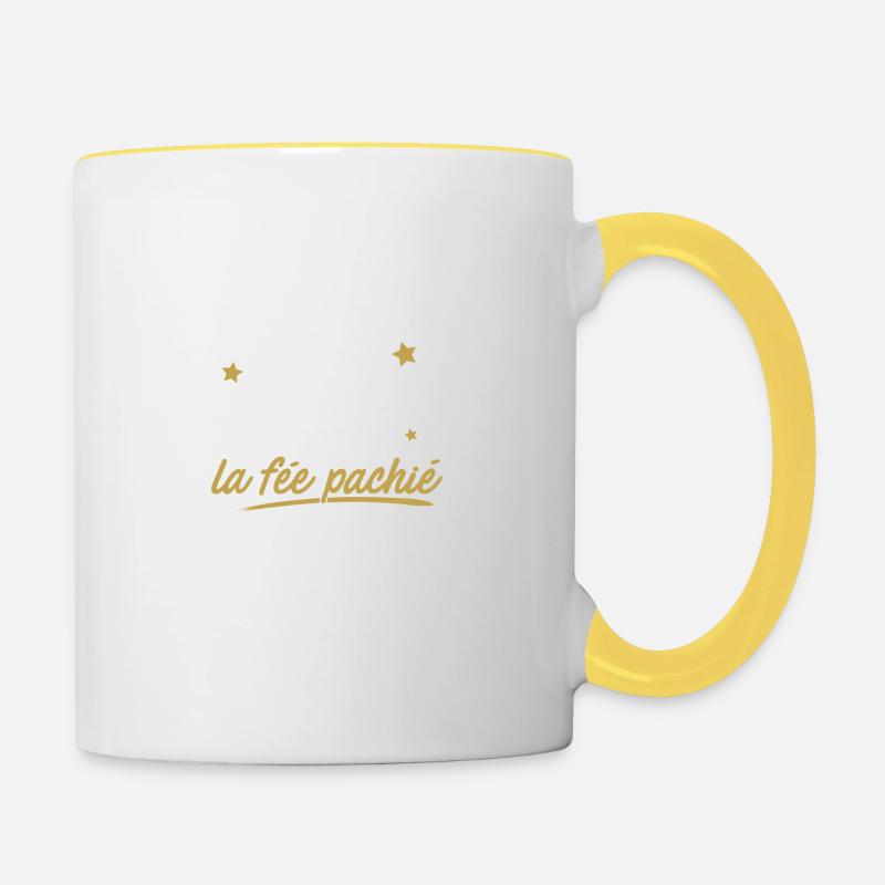La fée pachié - Mug contrasté - blanc/jaune