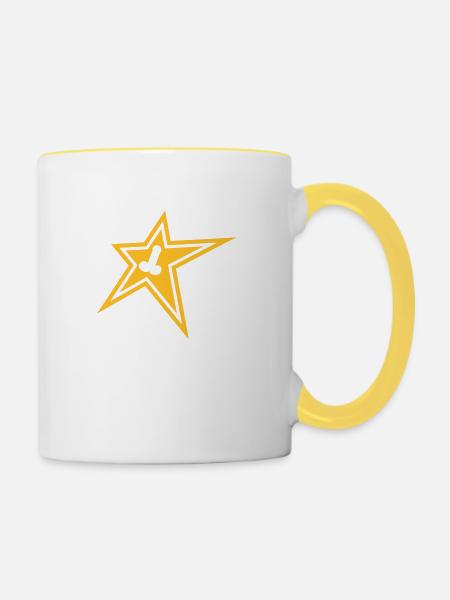 star_pimmel - Tasse zweifarbig - Weiß/Gelb