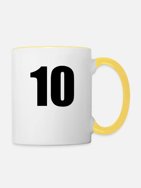 10 - Tasse zweifarbig - Weiß/Gelb