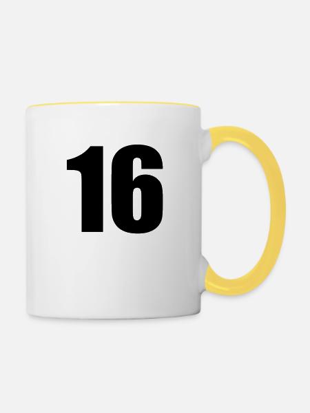 16 - Tasse zweifarbig - Weiß/Gelb