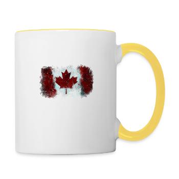 Canadian Flag Graffiti - Contrasting Mug - white/yellow - Right