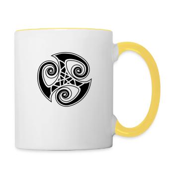 celte - Mug contrasté - blanc/jaune - Droite