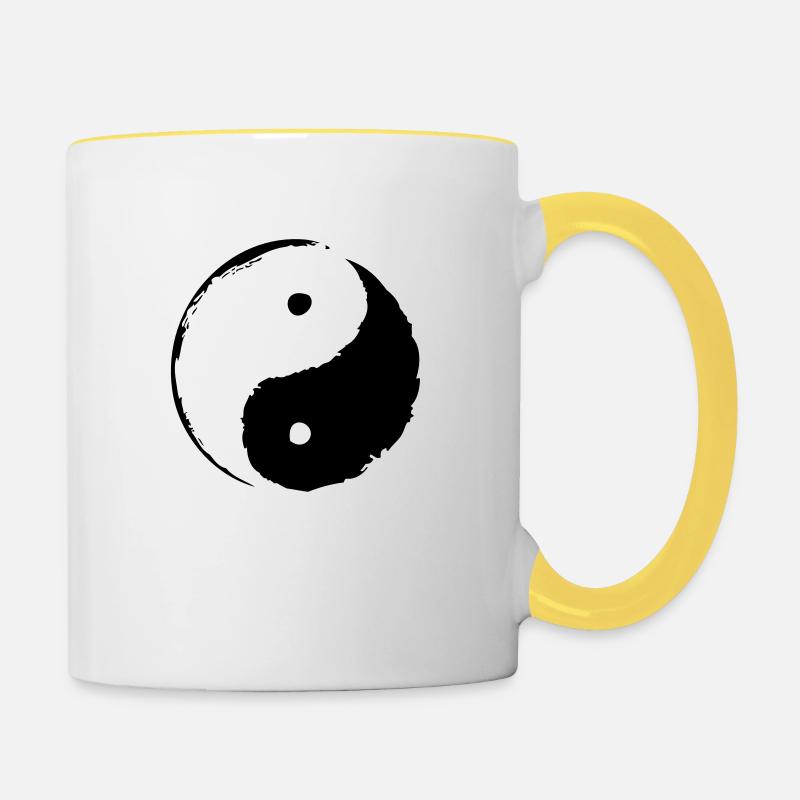 ying_yang_small - Mug contrasté - blanc/jaune